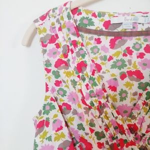 Boden Floral Print Sleeveless Fitted Top Small
